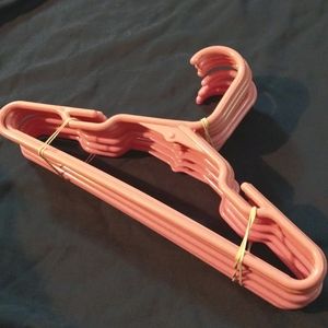 10 True Pink Baby Hangers Long L Hook Style